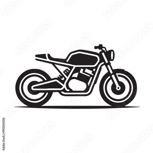 Set of motorcycle logos. Collection of custom motorcycle vector illustrations. Chopper, sportbike, and cafe racer logos.