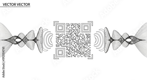 Set of 2 QR code decorative frames vector isolated on White Background