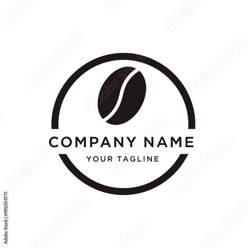 Coffee Bean Logo Design Template.