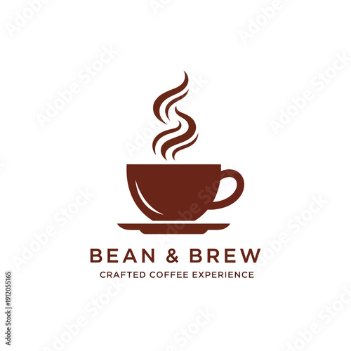 Steaming Coffee Cup Logo Design Element.