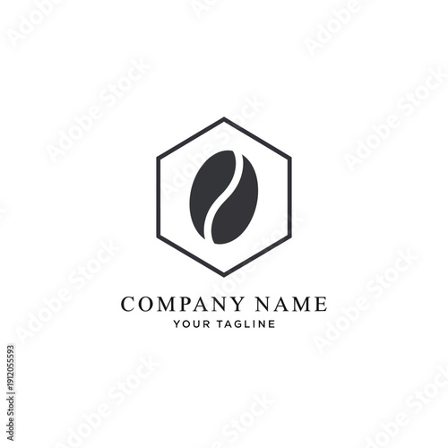 Coffee Bean Logo Design Template.