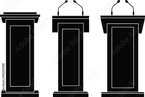 Large Vector Collection of Black Gentleman Silhouettes Featuring Bowler Hats Mustaches Spectacles Bowties Umbrellas and Walking Canes Isolated on White Background for Vintage Graphic Design