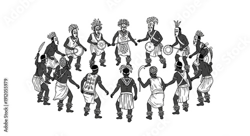 Traditional folk dancers in costume performing a lively dance.