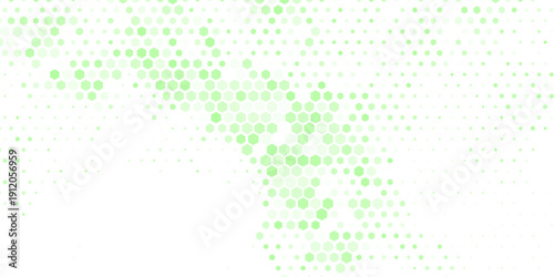 Green abstract geometric background frame. Texture of hexagons. Linear pattern of cells, honeycomb. Design of banner, poster website, frame social networks, business. Vector illustration.