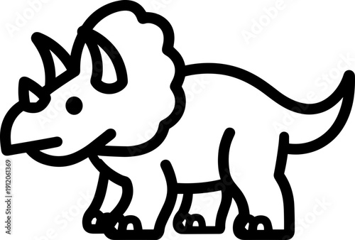 Minimalist triceratops prehistoric dinosaur vector icon