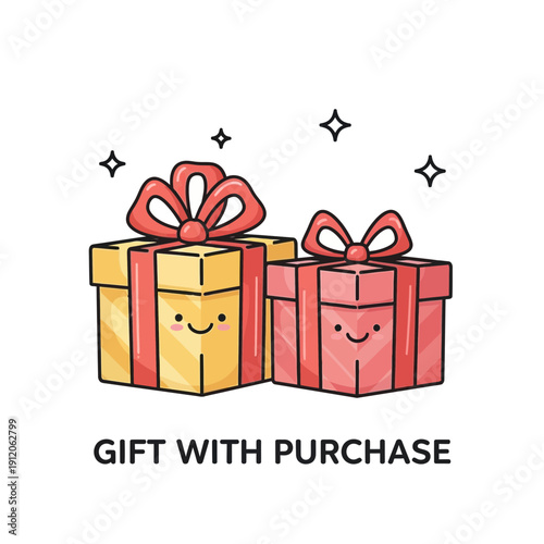 Cute Gift Boxes With Ribbons – Illustration for Marketing