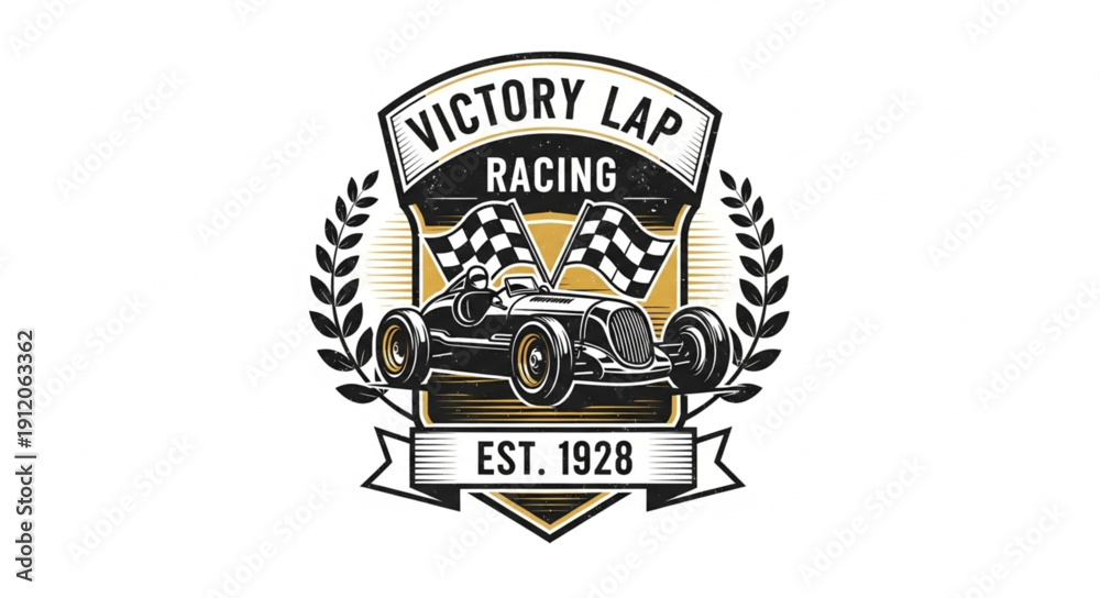 Fototapeta premium Vintage Racing Car Logo Design.