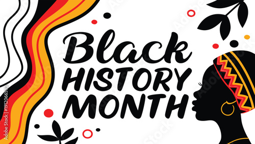 Modern Afro Art Illustration of African Woman Celebrating Culture and Heritage