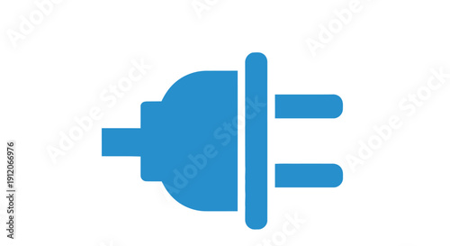 Blue electrical plug icon isolated on a white background a power symbol