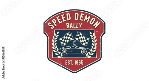 Vintage Racing Car Logo Emblem.