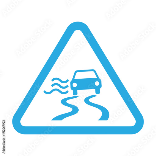 Slippery road sign