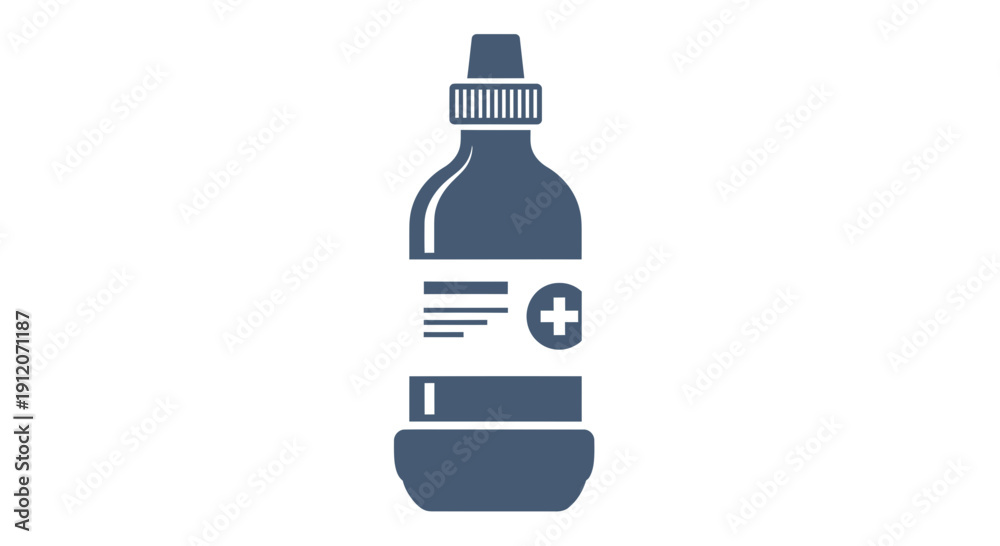 Fototapeta premium Medical Antiseptic Bottle Icon: Healthcare, Hospital, Clinical, Patient, Doctor Symbol