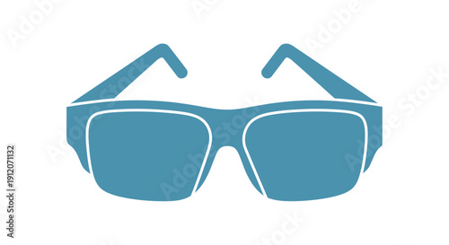 Blue Eyewear Icon on White Background - Medical and Clinical Vision Symbol