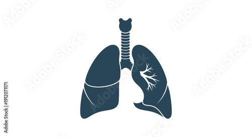 Human Lungs Anatomy Icon - Respiratory System Health and Medical Symbol