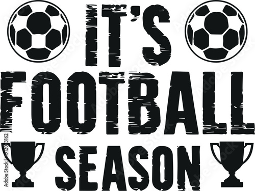 Football season text with sports icons