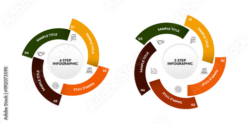 Vector circular infographic set. template for presentation business infographic, 4, 5,  options steps parts. venn diagram sets. vector editable eps