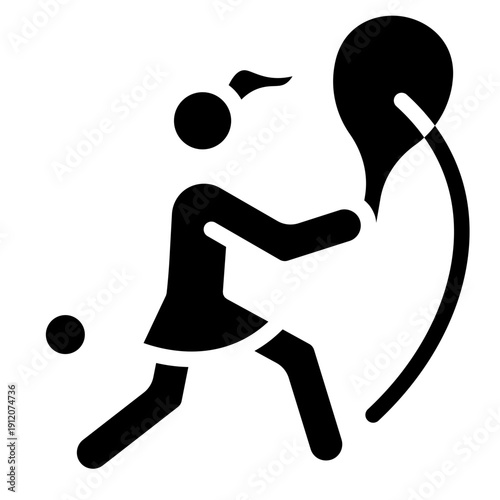 Attack padel  icon glyph style vector illustration