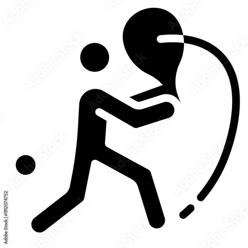 Offensive play padel icon glyph style vector illustration