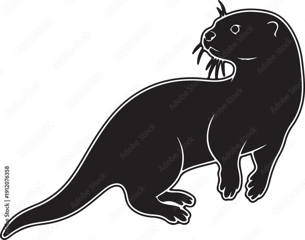 Fototapeta premium illustration of a silhouette of a ottar