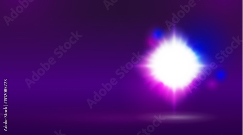 Vibrant Magenta and Blue Light Beam with White Core on Dark Background, Copy Space on Sides