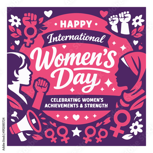 International Women’s Day Flyer Celebrating Empowerment, Equality and Women’s Rights