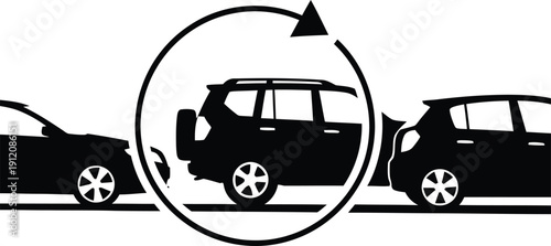 Car Crash Silhouette on Road