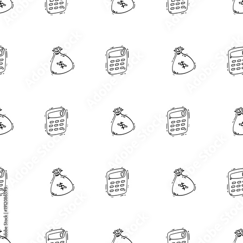 Doodle business plan seamless pattern, startup growth idea element background