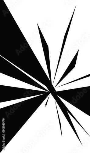 Black Explosion on White Background