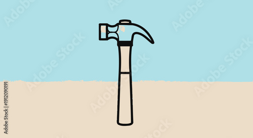 Classic Claw Hammer Illustration on Simple Background