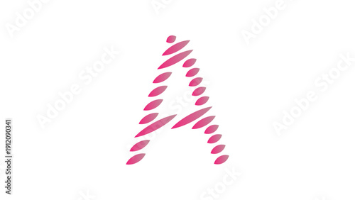 Stylized Letter A Logo Design with Pink Petal or Leaf Elements