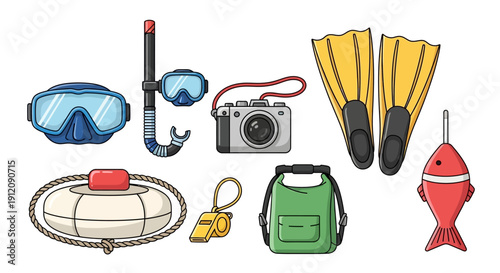 Collection of underwater diving equipment