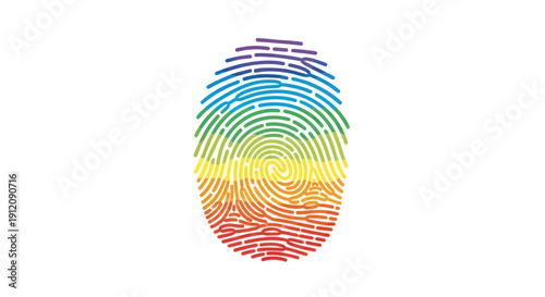 Rainbow fingerprint symbolizing identity and pride