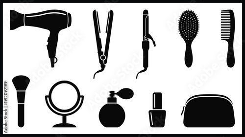 A collection of beauty and hair care tools