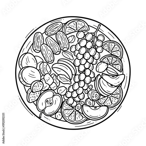 Assorted Fruits in a Plate.