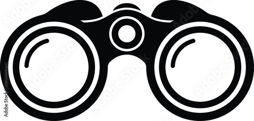 Black silhouette of binoculars on a white background optical instrument