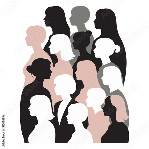 Female Diversity Silhouette Collection – Inclusive Women Illustration