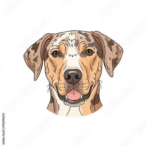 Great Dane Dog Head Illustration.