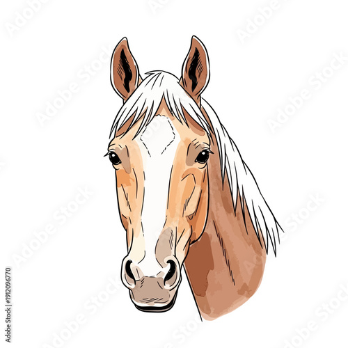 Illustration of a Horse Head Portrait.