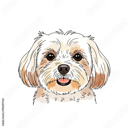 Cute Dog Illustration with Open Mouth.
