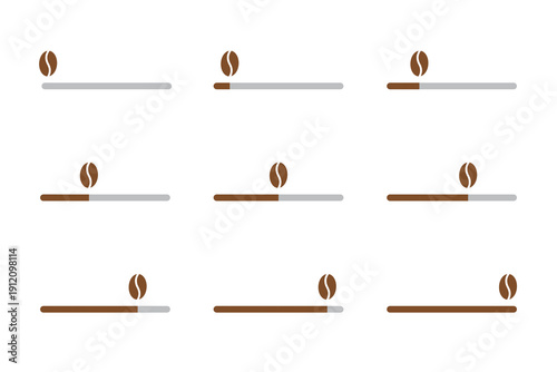 Coffee Bean loading Icon for Cafe Website and Application UI