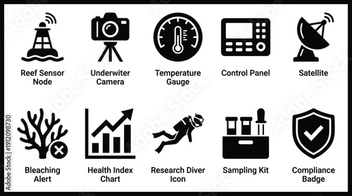 Icons for a marine or oceanographic monitoring system