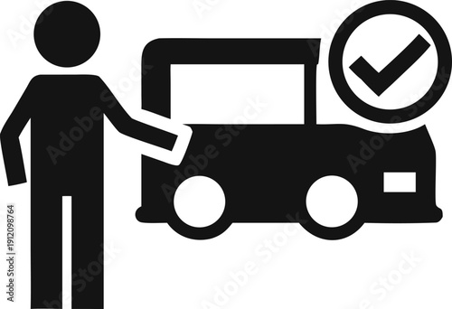 Successful vehicle booking confirmation or car service approval and verification