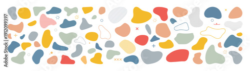 Abstract blotch shape. Liquid shape graphic elements. Modern design element set. Fluid dynamic colored banner forms