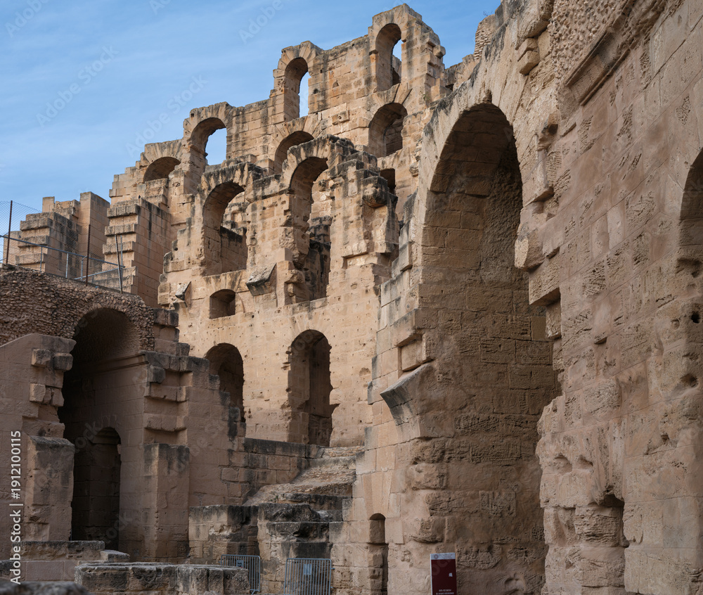 Naklejka premium The Roman Giant: The Colosseum of El Jem in Tunisia
