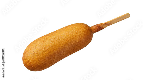 Delicious corn dog on a stick ready to eat