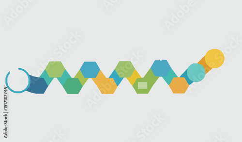 Colorful vector illustration of color pencil drawings forming a 3d business graph and arrow symbol on white background for a successful presentation template design element