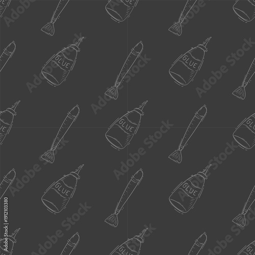 Hand drawn artist tool seamless pattern background