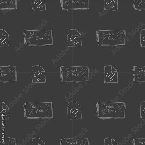 Hand drawn artist tool seamless pattern background