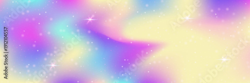 Rainbow Background. Pink Princess Gradient And Beautiful Fairy Pattern. Purple Kawaii Hologram. Glitter And Sparkle In A Cute Fantasy Universe Space. Blue Rainbow Background.