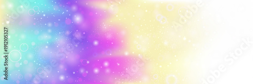 Princess Pattern. Pink Magic Background And Beautiful Rainbow Gradient. Purple Fairy Hologram. Vector Cartoon Galaxy With Sparkle And Mermaid Glitter. Blue Princess Pattern.